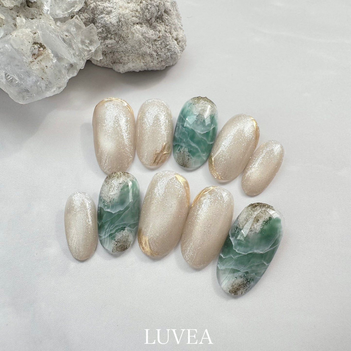 Mineral ミネラル フローライト 天然石 ネイルチップ アートネイル