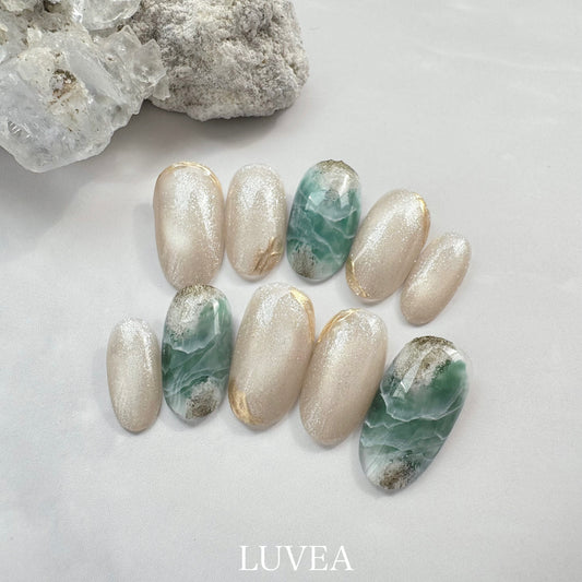 Mineral ミネラル フローライト 天然石 ネイルチップ アートネイル