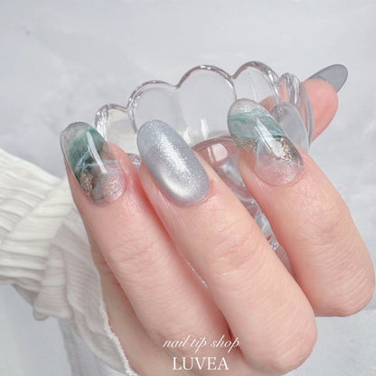 Emera エメラ 天然石 ニュアンス アート ネイルチップ