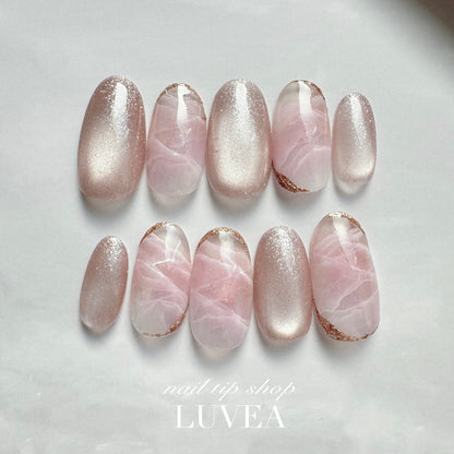 Rose ローズクォーツ ネイルチップ 春ネイル 天然石