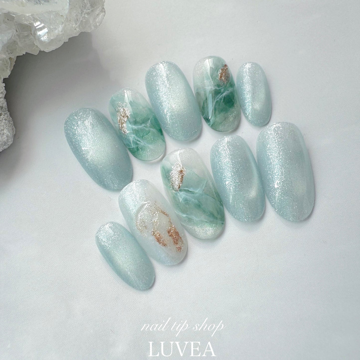 Emera エメラ 天然石 ニュアンス アート ネイルチップ