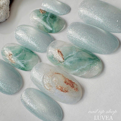 Emera エメラ 天然石 ニュアンス アート ネイルチップ