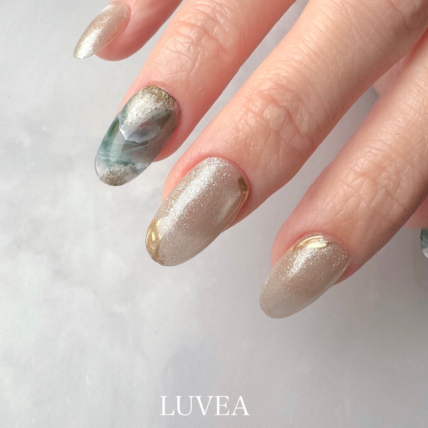 Mineral ミネラル フローライト 天然石 ネイルチップ アートネイル