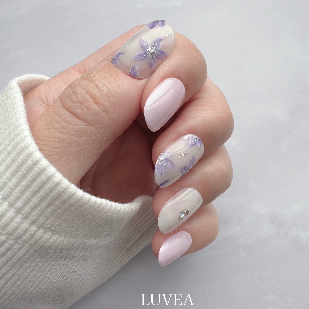 Petal ペタル フラワーネイル お花 ネイルチップ ラベンダー 紫 パープル