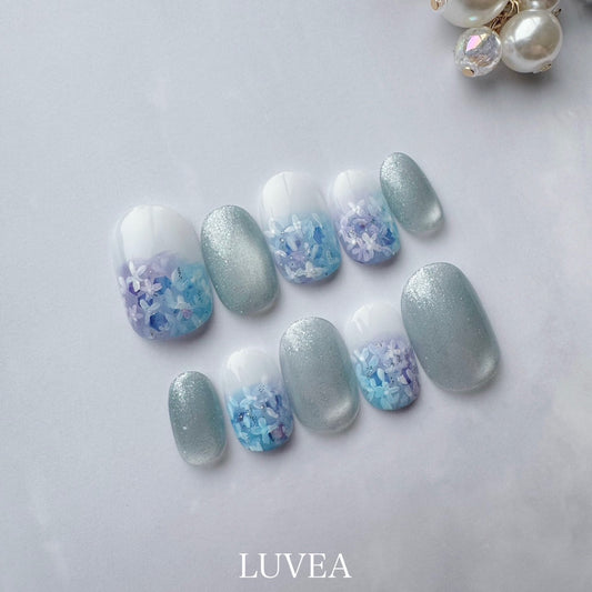 Rainy Jewel レイニージュエル 紫陽花 フラワー アジサイネイル ネイルチップ